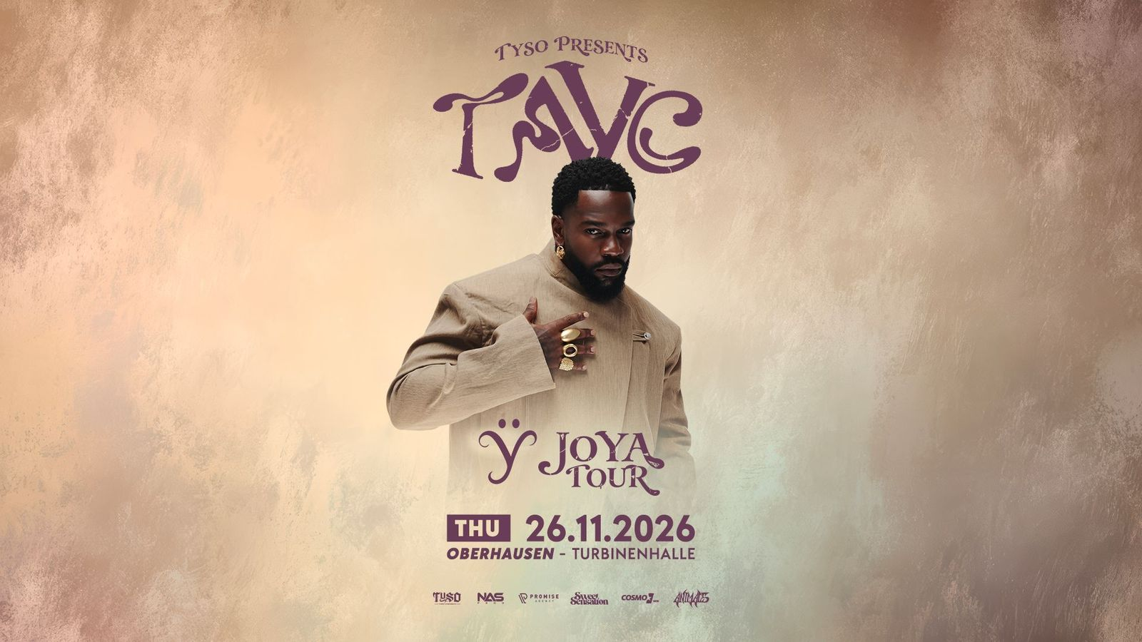 TAYC JOŸA Tour Poster — Oberhausen, Turbinenhalle, 26.11.2026